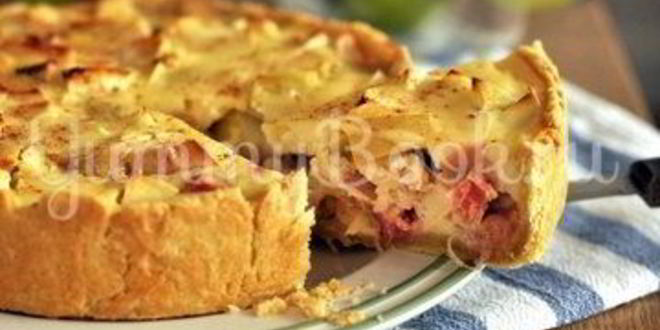 Рецепт яблочного тарта с ревенем