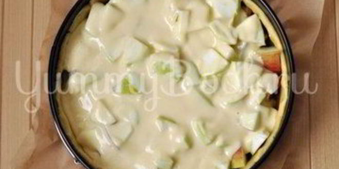 Рецепт яблочного тарта с ревенем