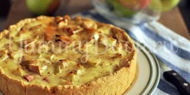 Рецепт яблочного тарта с ревенем
