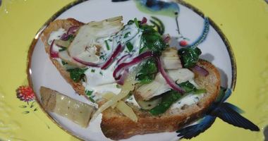 Рецепт Артишоков со шпинатом на тостах