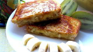 Рецепт Хрустящего тоста с карамельным бананом