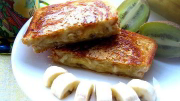 Рецепт Хрустящего тоста с карамельным бананом