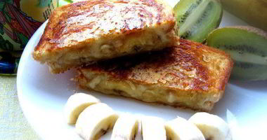 Рецепт Хрустящего тоста с карамельным бананом