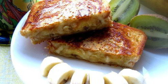 Рецепт Хрустящего тоста с карамельным бананом