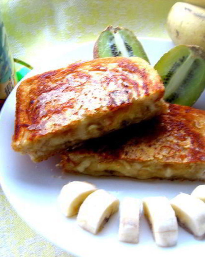 Рецепт хрустящего тоста с карамельным бананом