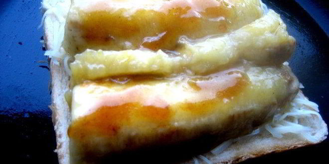 Рецепт хрустящего тоста с карамельным бананом