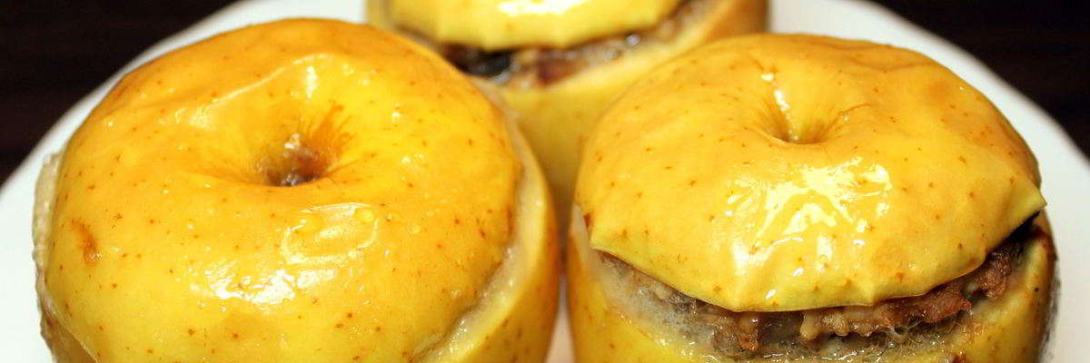 Рецепт Яблок, фаршированных куриным фаршем с черносливом