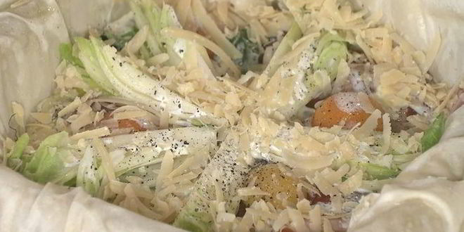 Рецепт королевской яичницы на тесте фило