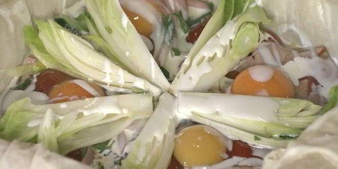 Рецепт королевской яичницы на тесте фило