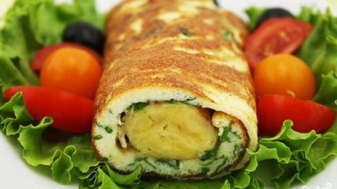 Рецепт яичницы с бананом