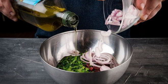 Рецепт яичницы с фасолью