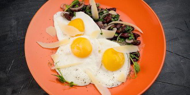 Рецепт яичницы с фасолью