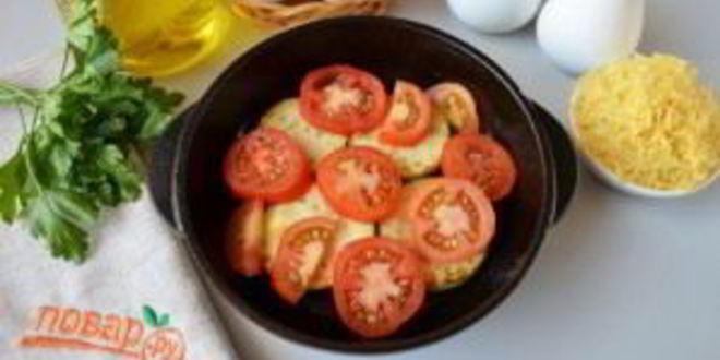 Рецепт яичницы с кабачками и помидорами