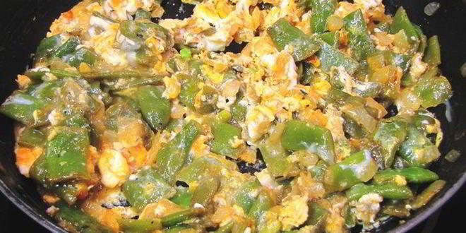 Рецепт яичницы с плоской стручковой фасолью