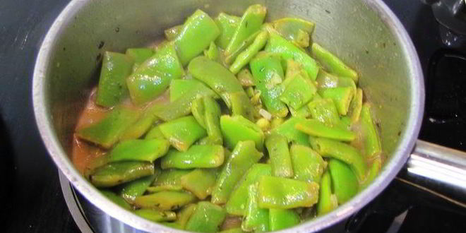 Рецепт яичницы с плоской стручковой фасолью