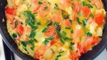 Рецепт Яичницы с помидорами и болгарским перцем