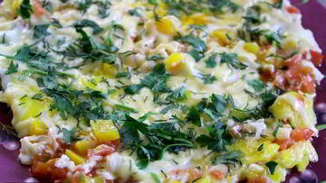 Рецепт Яичницы с сыром и овощами