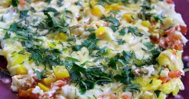 Рецепт Яичницы с сыром и овощами