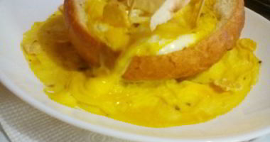 Рецепт Яичницы в булке Кораблик в море