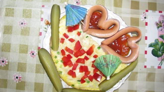 Рецепт завтрака на двоих яичница сердечком