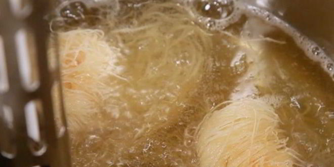 Рецепт закуски из теста катаифи с брынзой