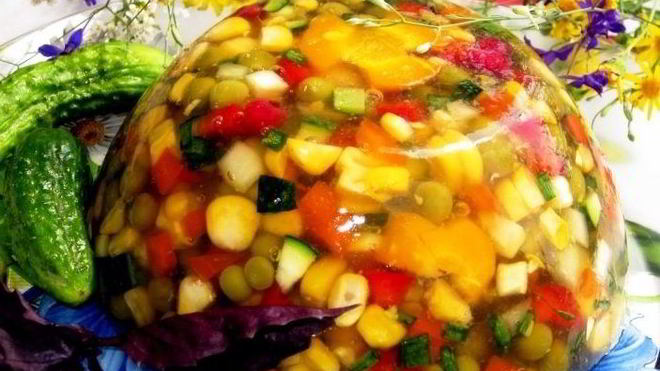 Рецепт вегетарианского заливного