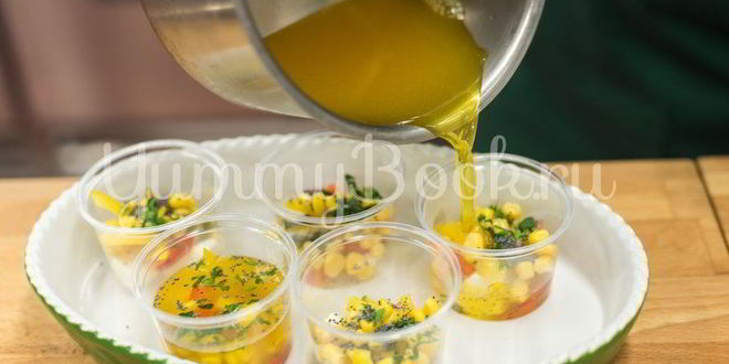 Рецепт заливного из овощей с сыром моцарелла