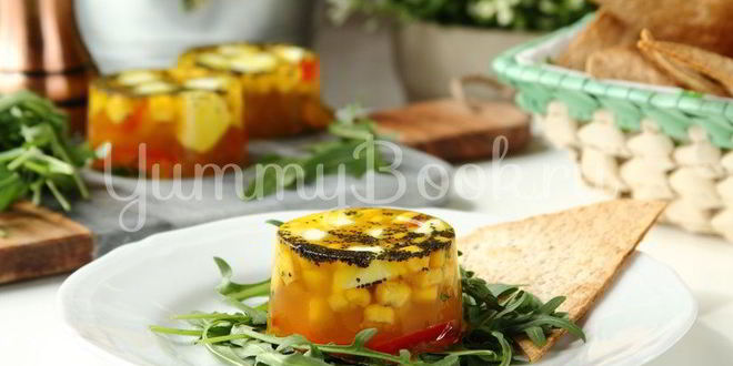 Рецепт заливного из овощей с сыром моцарелла