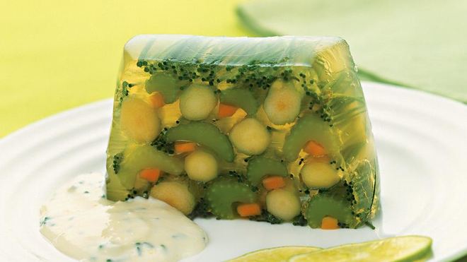 Рецепт заливного из сельдерея, моркови и спаржи