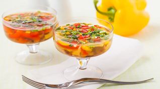 Рецепт Заливного из шампиньонов и сладкого перца в мультиварке