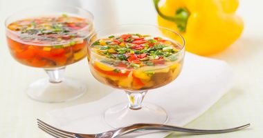 Рецепт Заливного из шампиньонов и сладкого перца в мультиварке