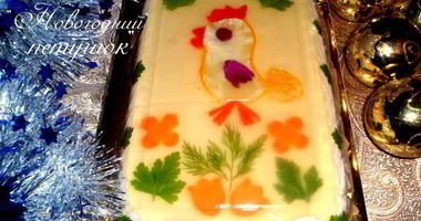 Рецепт Заливного Новогодний петушок