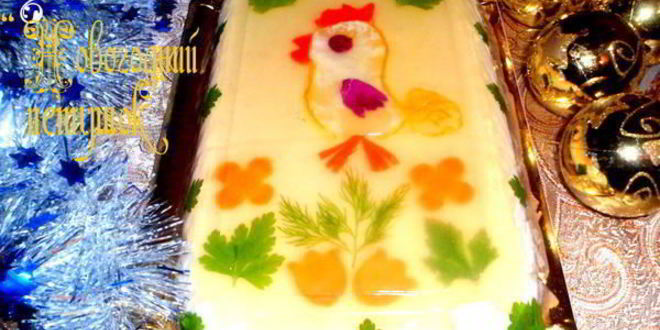 Рецепт заливного новогодний петушок