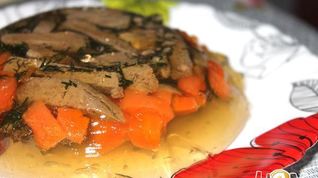Рецепт Заливного с говяжьей печенкой