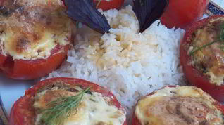 Рецепт Запеченных помидоров с мясом в фольге
