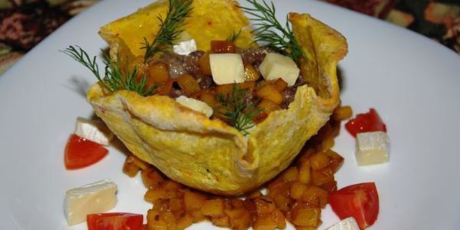 Рецепт Жульена из языка на манговом чатни