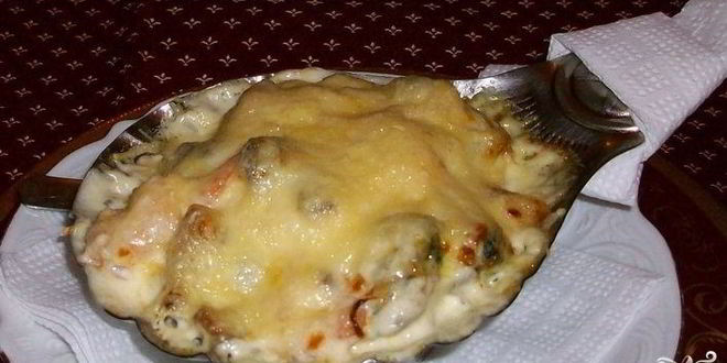 Рецепт Жульена с мидиями и овощами