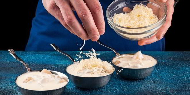 Рецепт жульена с морскими гребешками