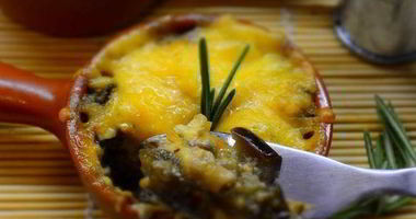 Рецепт Жульена с вешенками и баклажанами