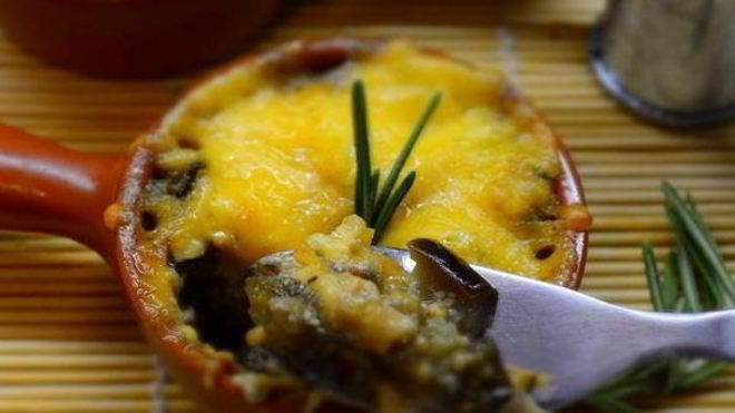 Рецепт жульена с вешенками и баклажанами