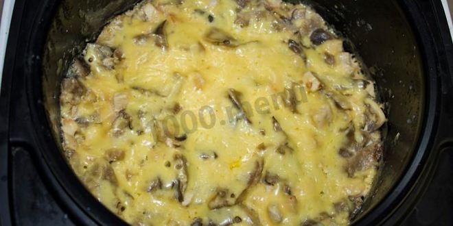 Рецепт жульена в мультиварке с курицей и грибами