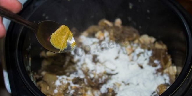 Рецепт жульена в мультиварке с курицей и грибами