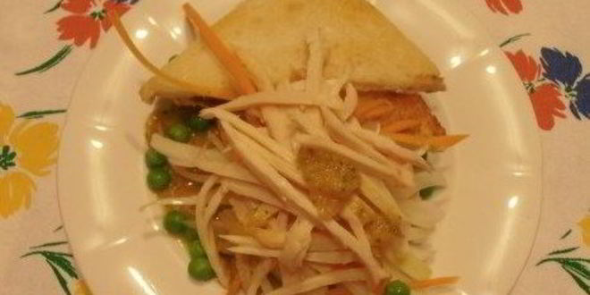 Рецепт Жюльена из курицы с соусом из куркумы